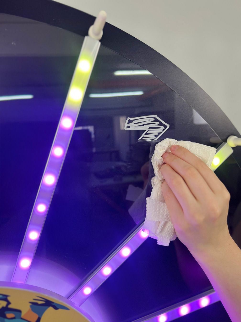 glücksrad beleuchtet mit led